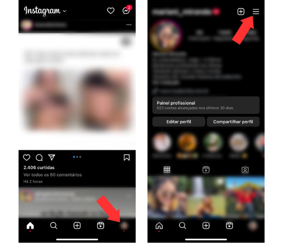 Primeiros passos para privar uma conta do Instagram no iPhone (iOS)  — Foto: Reprodução/Mariana Tralback
