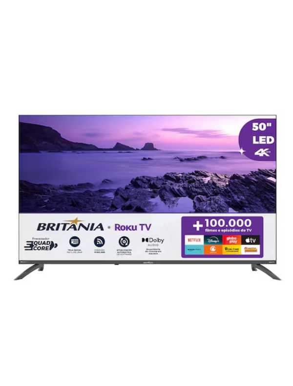 Smart TV 50" Britânia Ultra HD LED BTV50VA4REGB