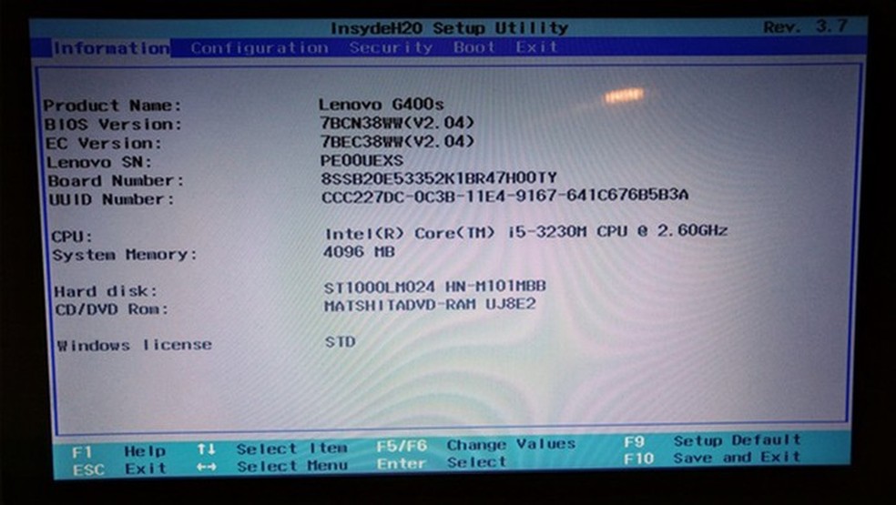 Como acessar a BIOS de um notebook da Lenovo