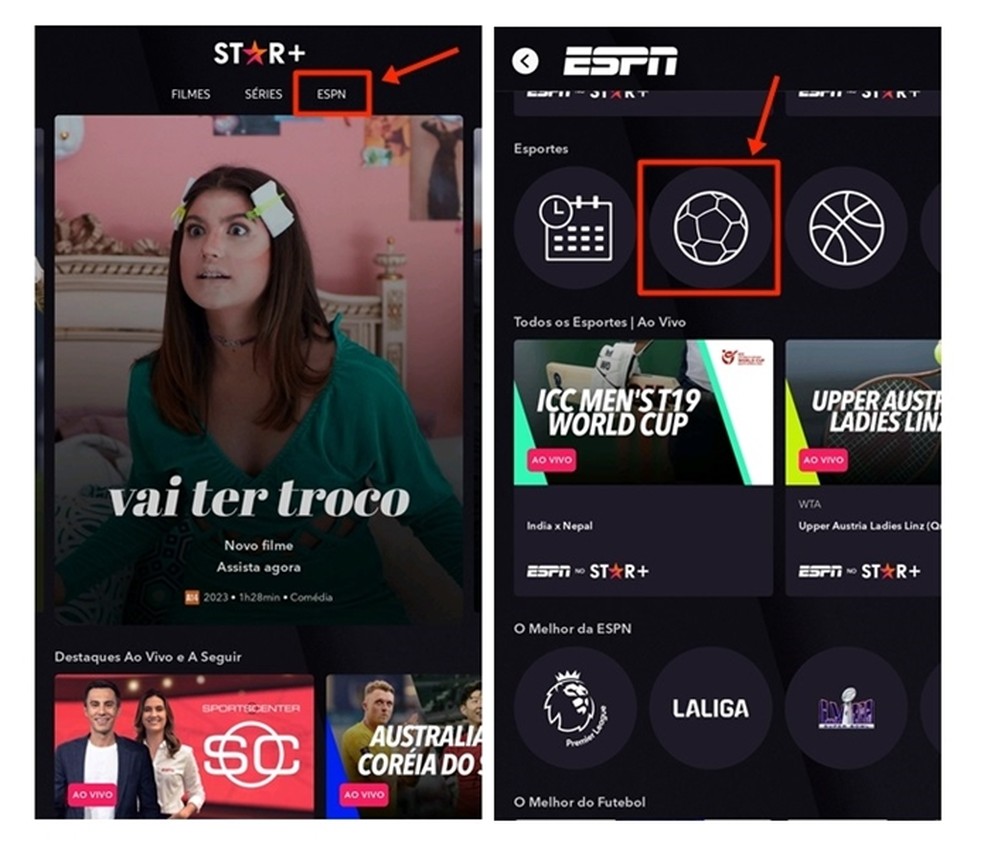 Real Madrid x Atlético de Madrid hoje: quem assina o Star+ acompanha a transmissão ao vivo e online, dentro do app do streaming — Foto: Reprodução/Gabriela Andrade