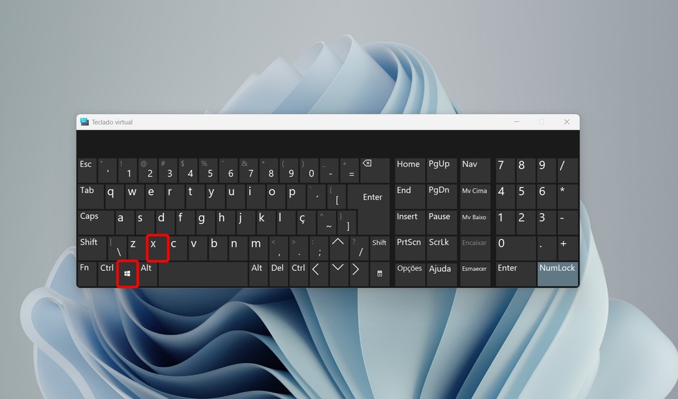 É possível acessar menu Iniciar extra do Windows 11 por meio de atalho no teclado — Foto: Reprodução/Rodrigo Fernandes
