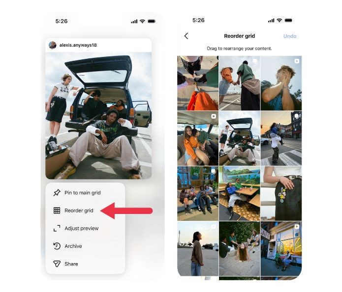 Instagram agora permite reorganizar ordem de fotos do perfil