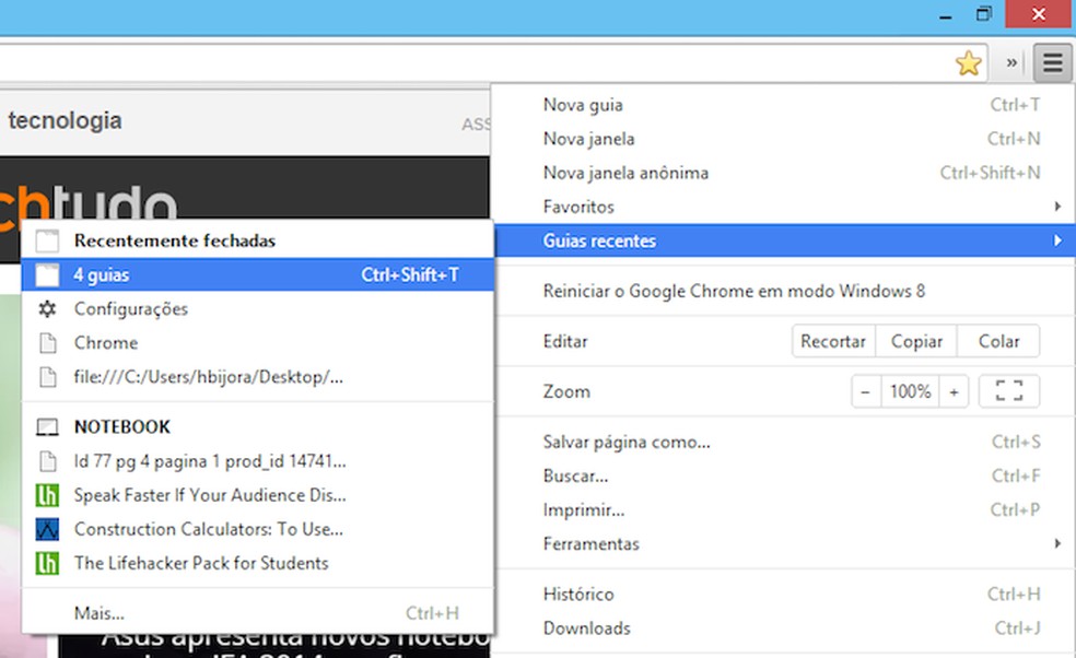 Opção 'Fechar outras guias' do Google Chrome está voltando