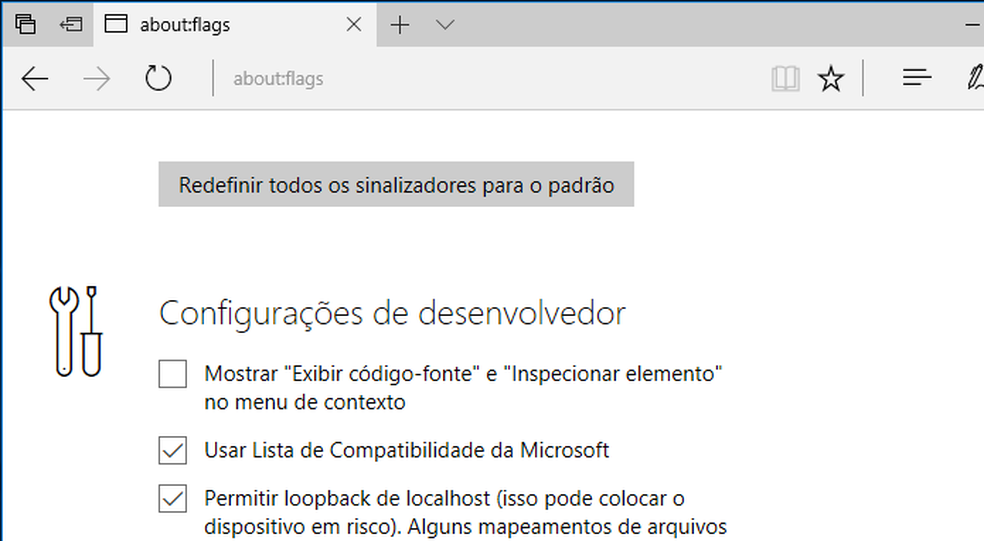 Como impedir o acesso à guia about:flags no Microsoft Edge