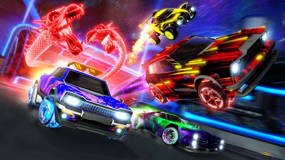 Rocket League é um game simples no início em que o objetivo é 'chutar' a bola para o gol com seu carro — Foto: Reprodução/Epic Games Store