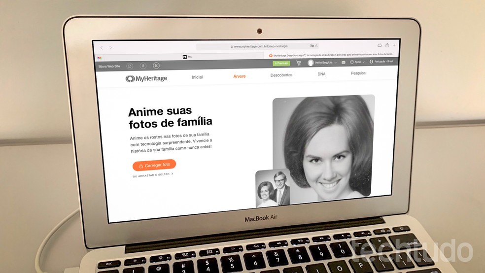 MyHeritage: como fazer foto animada com o Deep Nostalgia — Foto: Helito Beggiora/TechTudo