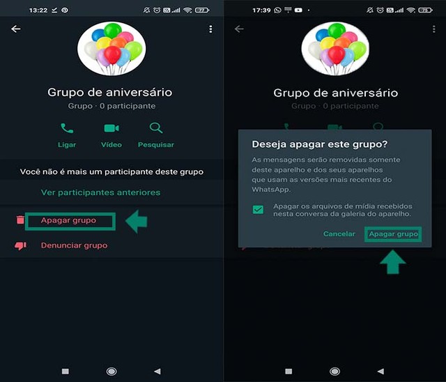Como excluir um grupo do WhatsApp