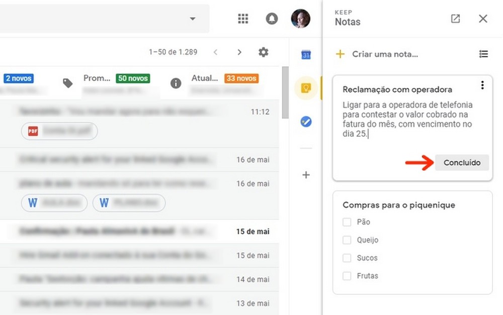 Como criar anotações na nova interface do Gmail