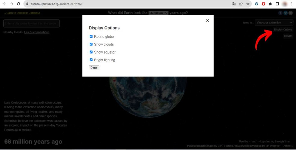 Janela com as opções de exibição — Foto: Reprodução/Millena Borges