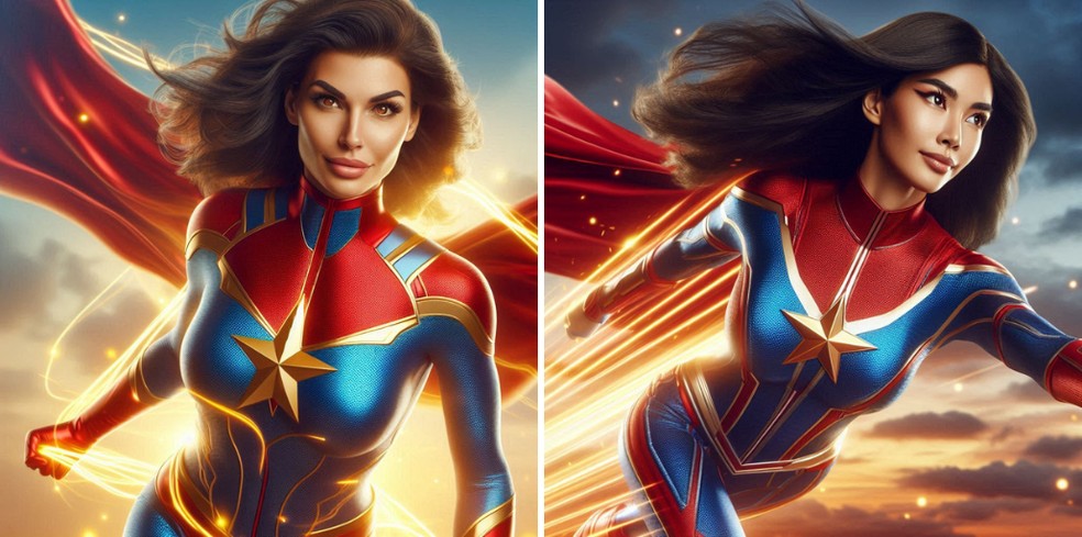 Capitã Marvel segundo a IA do Copilot — Foto: Reprodução/Copilot