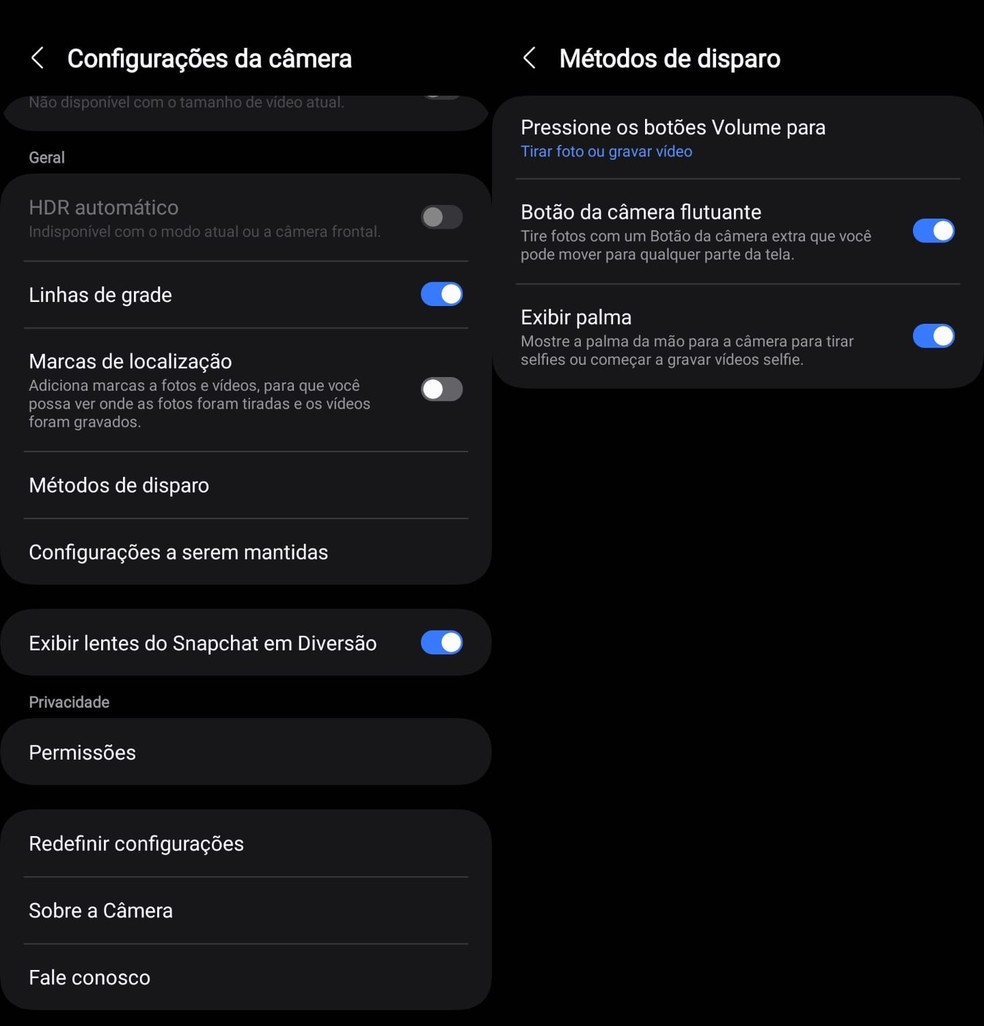 Botões de volume podem ser usados para dar zoom ou tirar fotos na câmera — Foto: Reprodução/Murilo Fraga