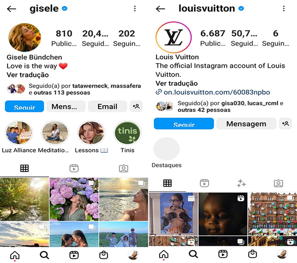 Pessoas, empresas e entidades de interesse público costumam apresentar selo azul no Instagram — Foto: Reprodução/Flávia Fernandes