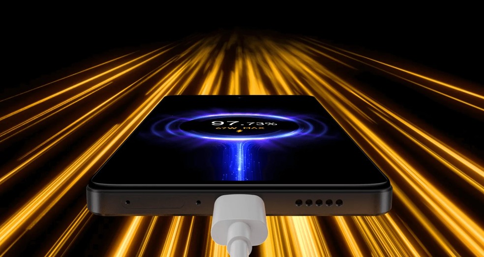 Carregamento do Poco X5 Pro — Foto: Divulgação/Xiaomi