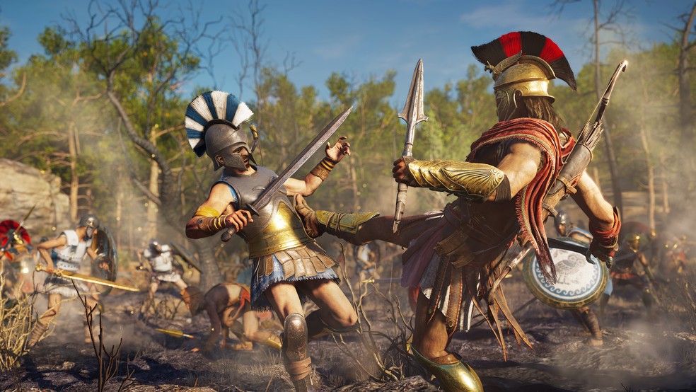 Escolha lutar por Atenas ou Esparta em Assassin's Creed Odyssey enquanto descobre mais sobre a mitologia grega — Foto: Reprodução/Steam