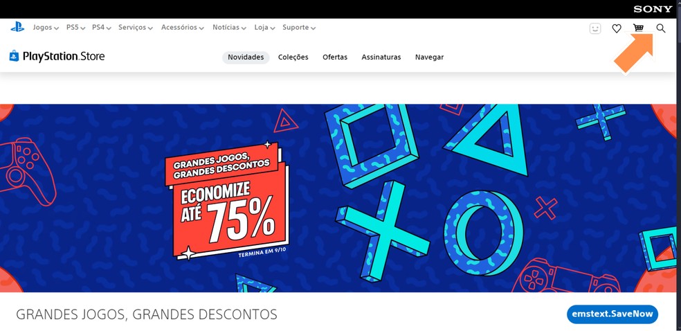 Acesse a PS Store — Foto: Reprodução/Róbson Martins