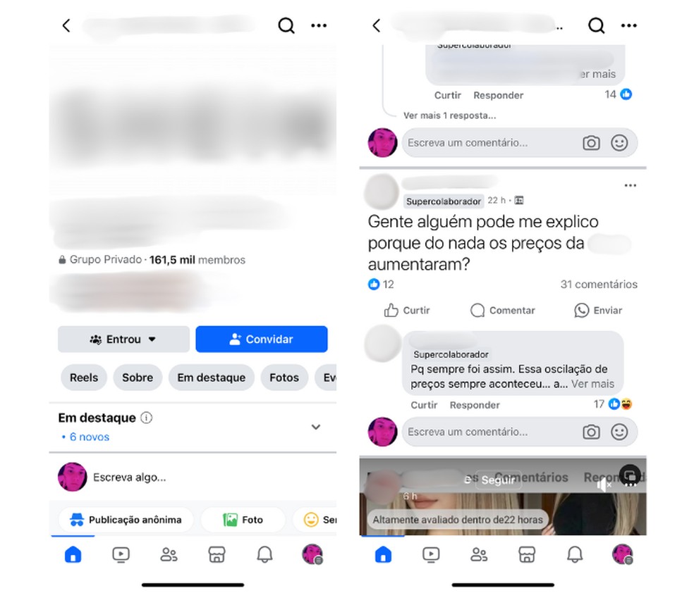 Grupos do Facebook atraem muitas pessoas pois permitem publicações, ao contrário de outras redes sociais — Foto: Reprodução/Mariana Tralback