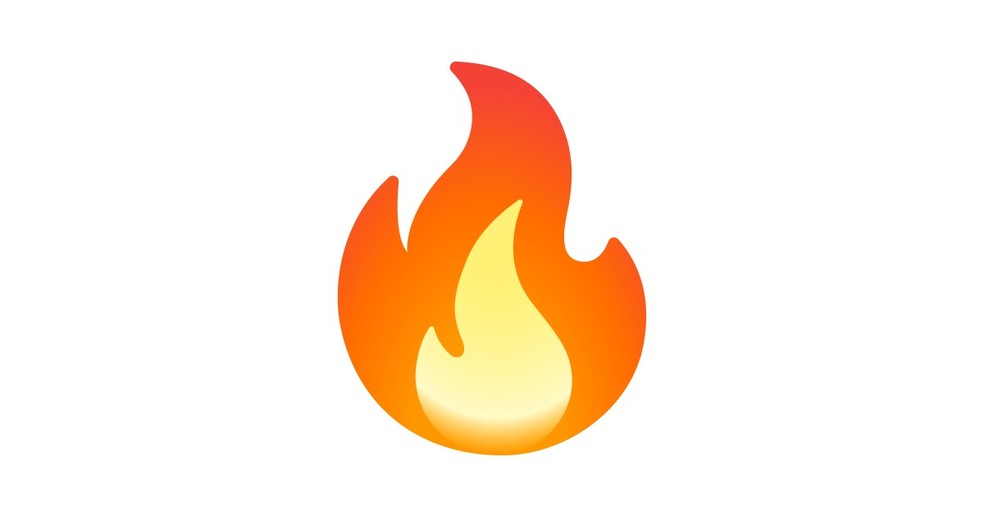 Emoji de fogo indica algo genial e impressionante — Foto: Reprodução/Emojiterra