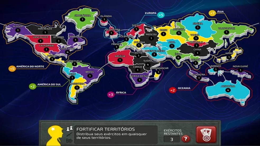 War foi um dos primeiros jogos de tabuleiro adaptado como jogo eletrônico, e é gratuito para jogar — Foto: Divulgação/Grow