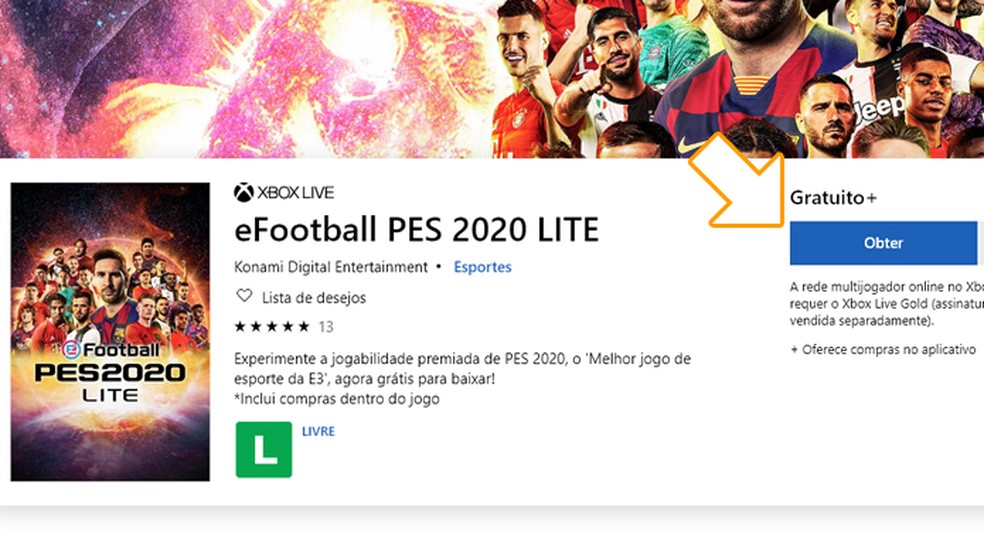 eFootball PES 2020 e mais jogos estão gratuitos para jogar na Xbox