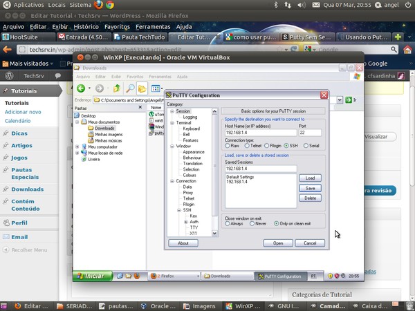 Como usar o PuTTy