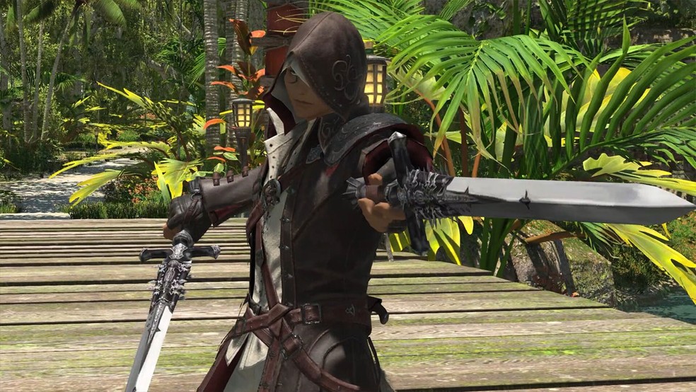 Final Fantasy XIV: Dawntrail traz várias novidades, inclusive o novo job Viper que luta com duas espada — Foto: Reprodução/Steam
