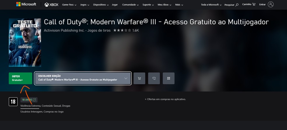 Como baixar Call of Duty: Modern Warfare III no Xbox — Foto: Reprodução/Taís Aparecida
