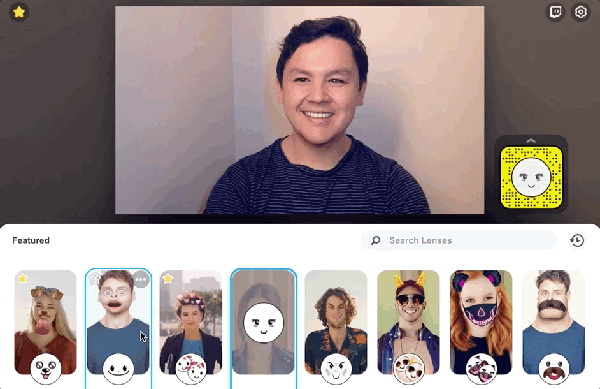 Snap Camera permite usar Lentes do Snapchat no PC — Foto: Divulgação/Snapchat