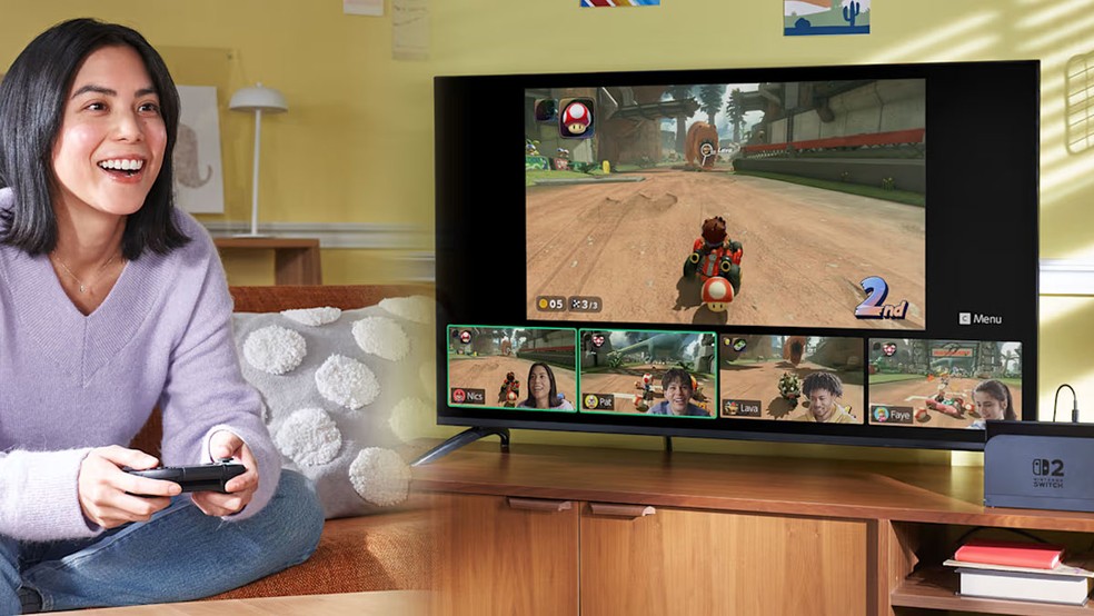 Nos primeiros meses do Nintendo Switch 2 a função GameChat ficará de graça — Foto: Reprodução/Nintendo