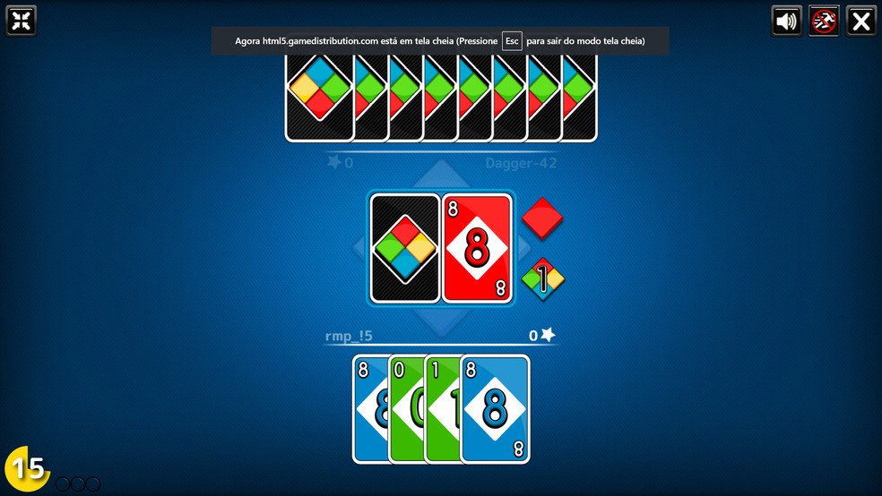 Minijogos: jogo Uno e mais games competitivos  — Foto: Reprodução/Róbson Martins