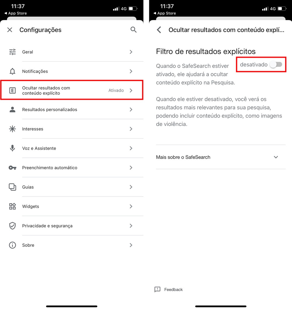 Como desativar o Safesearch, recurso responsável por filtrar conteúdo