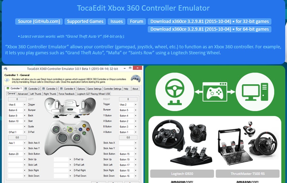 Эмулятор джойстика на русском. Xbox 360ce эмулятор. X360ce • эмулятор контроллера Xbox 360. X360ce геймпад. Xbox 360 Controller (XINPUT Standard Gamepad).