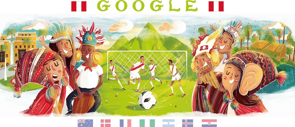Doodle do Peru na Copa do Mundo 2018 — Foto: Reprodução/Google