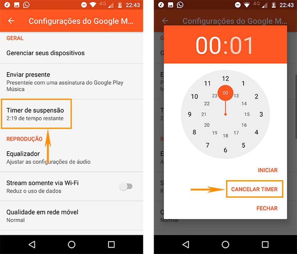 Como usar o timer para parar músicas no Google Play Music
